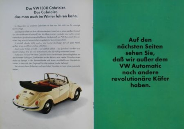 Volkswagen Beetle Modelprogram 1968 "Der neue Kaefer" Carbrochure  (7771)